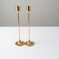 10" Elegant Gold Taper Candle Holder – Slim Metallic Candlestick Stand for Dining & Wedding Decor