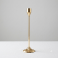 Minimalist Brushed Brass Taper Candle Holder (9.5-Inch)
