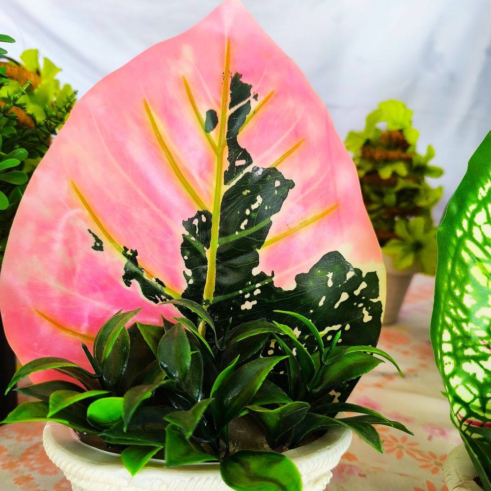 Faux Caladium & Mixed Greenery Potted Plan