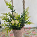 White flower hanging decorative plant