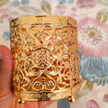 Ornate Gold Metallic Desk Organizer & Pencil Cup – 3.5"