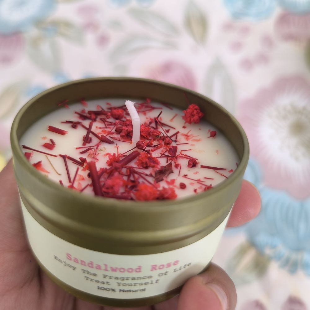 Sandalwood Rose Natural Scented Candle