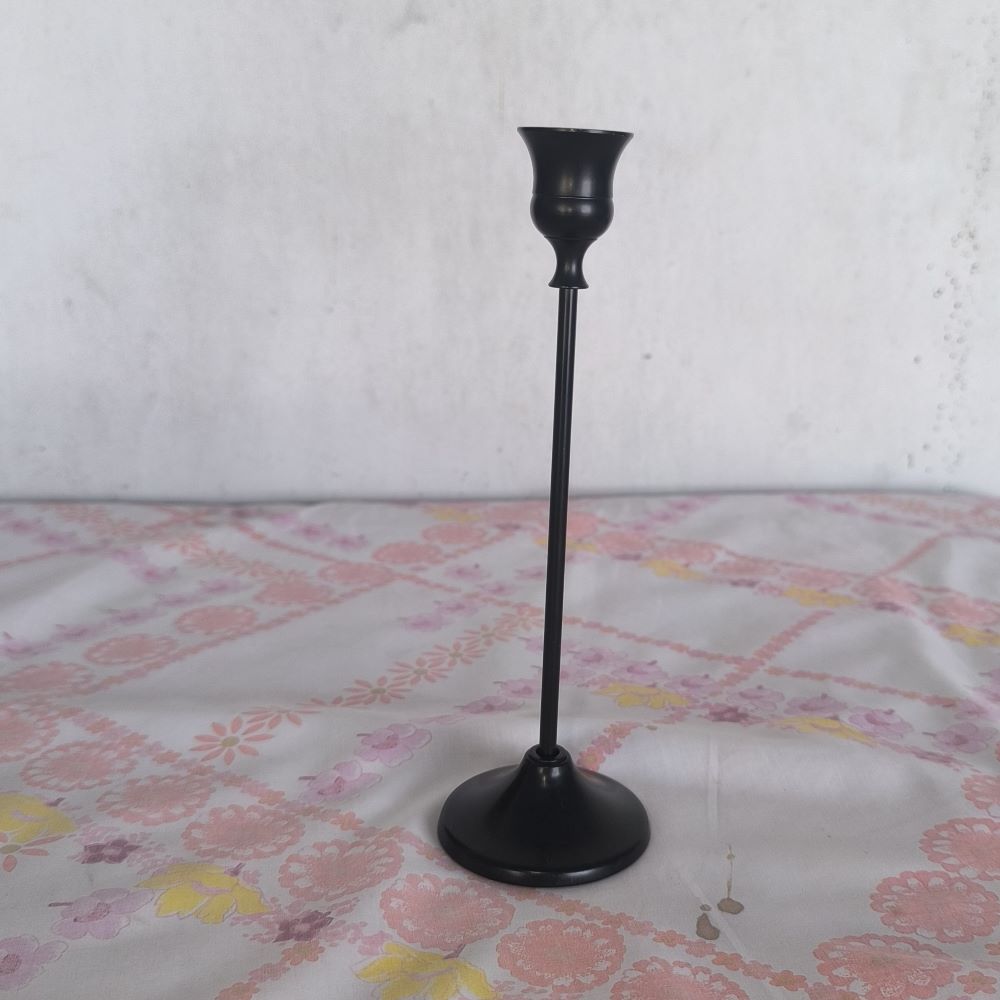 Elegant Matte Black Taper Candle Holder – Approx. 9 Inches Tall